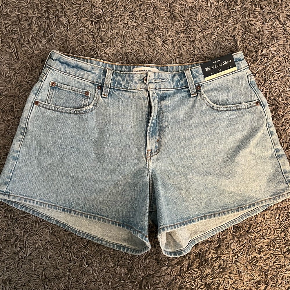 NEW Abercrombie and Fitch Light Blue Denim Women's Shorts